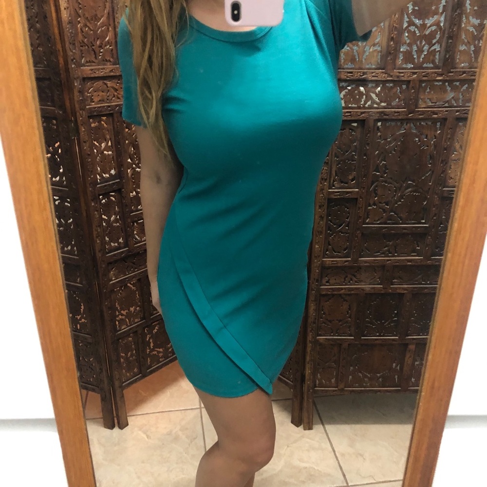 Vintage Teal Basic Dress Medium - image 1